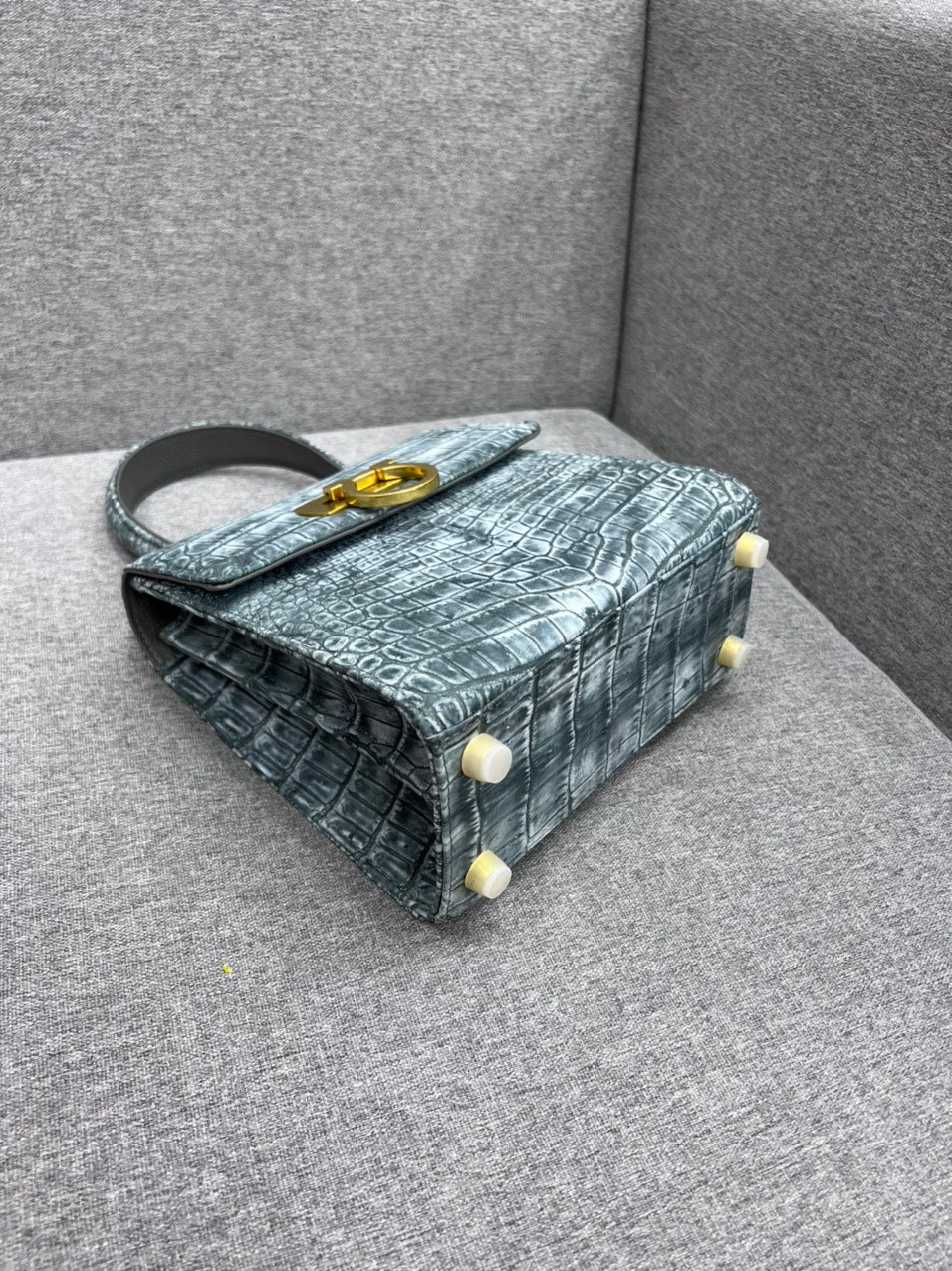 Genuine wax patina crocodile leather salvatore bag